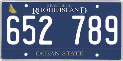 RI license plate 652789