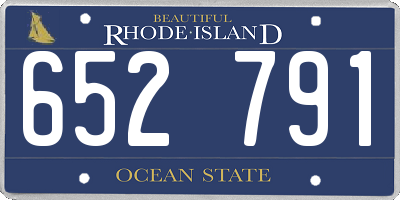 RI license plate 652791
