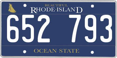 RI license plate 652793