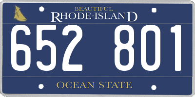 RI license plate 652801