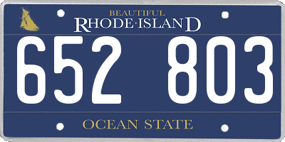 RI license plate 652803