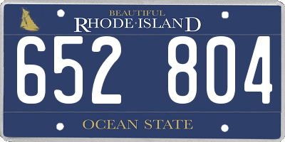 RI license plate 652804