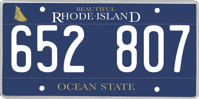 RI license plate 652807