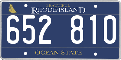 RI license plate 652810