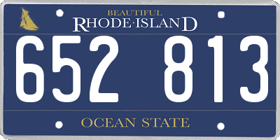 RI license plate 652813