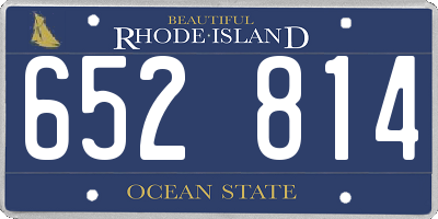 RI license plate 652814
