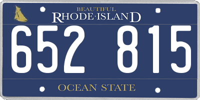 RI license plate 652815