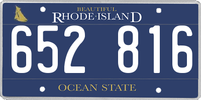 RI license plate 652816