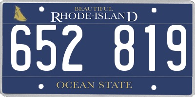 RI license plate 652819