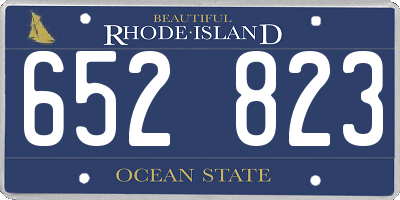 RI license plate 652823