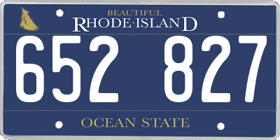RI license plate 652827