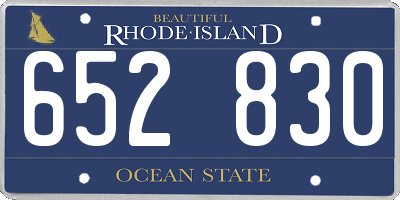 RI license plate 652830