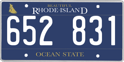 RI license plate 652831