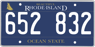 RI license plate 652832