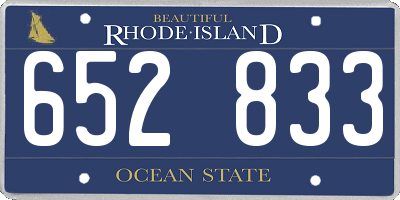 RI license plate 652833