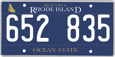 RI license plate 652835