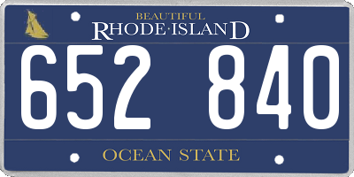 RI license plate 652840