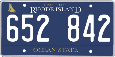RI license plate 652842