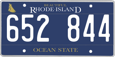 RI license plate 652844