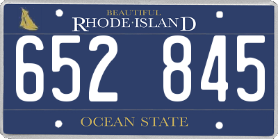 RI license plate 652845