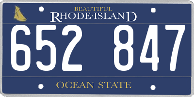 RI license plate 652847