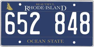 RI license plate 652848