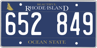 RI license plate 652849