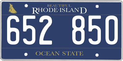 RI license plate 652850