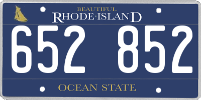 RI license plate 652852