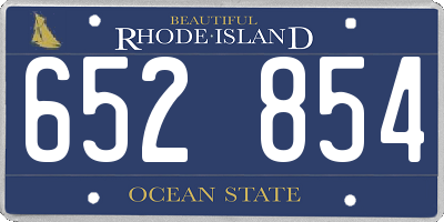 RI license plate 652854