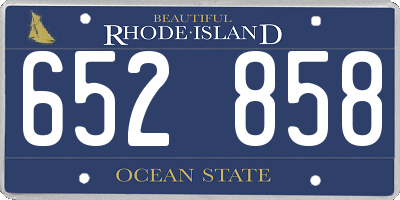 RI license plate 652858