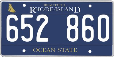 RI license plate 652860