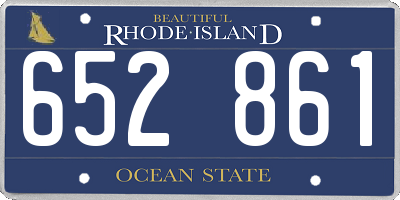 RI license plate 652861