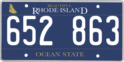 RI license plate 652863
