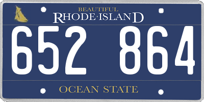 RI license plate 652864