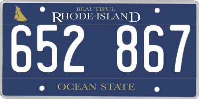 RI license plate 652867