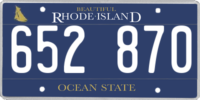RI license plate 652870