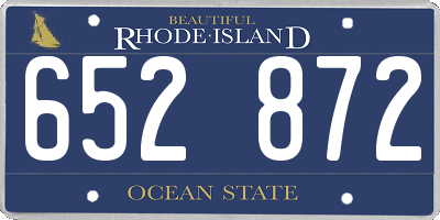 RI license plate 652872