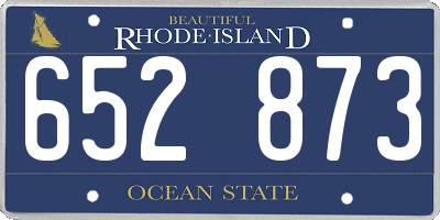 RI license plate 652873