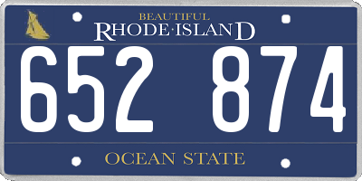 RI license plate 652874