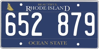 RI license plate 652879
