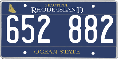 RI license plate 652882