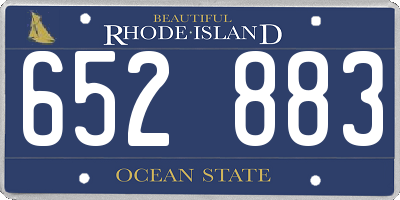 RI license plate 652883