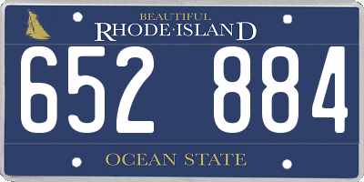 RI license plate 652884