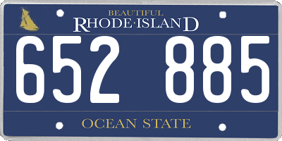 RI license plate 652885
