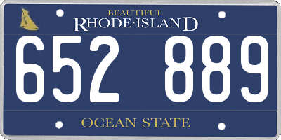 RI license plate 652889