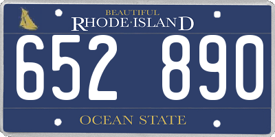 RI license plate 652890