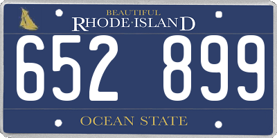 RI license plate 652899