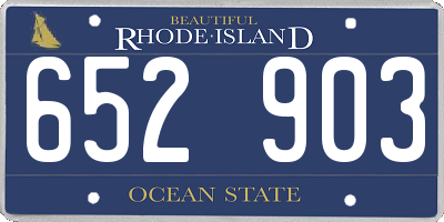 RI license plate 652903