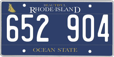 RI license plate 652904